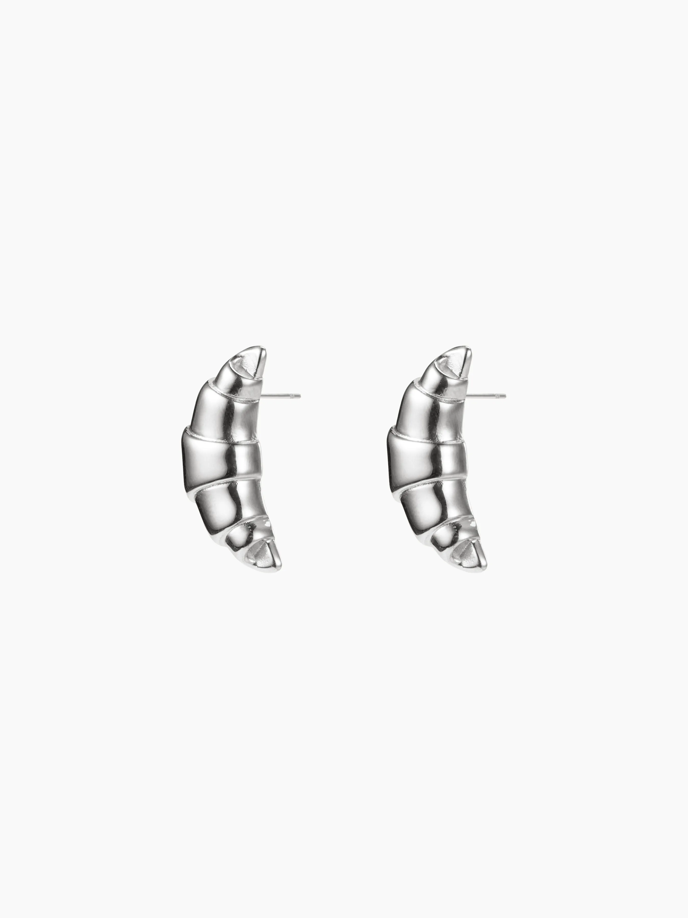 Pendientes de Tuerca con Diseño de Croissant