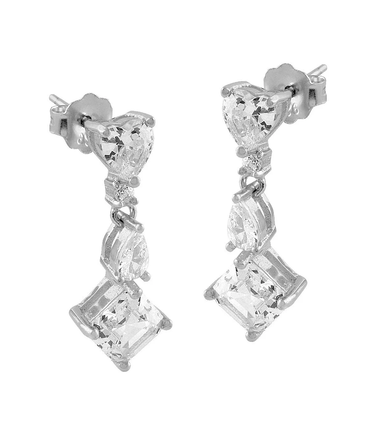 PENDIENTES ITEMPORALITY PLATA CON CIRCONITAS ASIMéTRICAS  SEA101215UU
