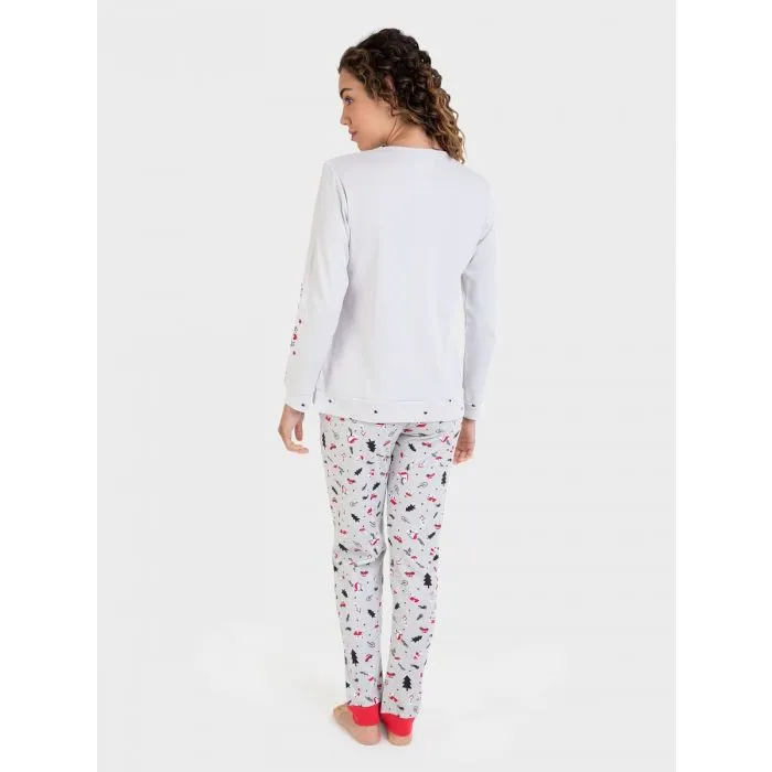 Pijama mujer Massana algodón de mapaches P721204