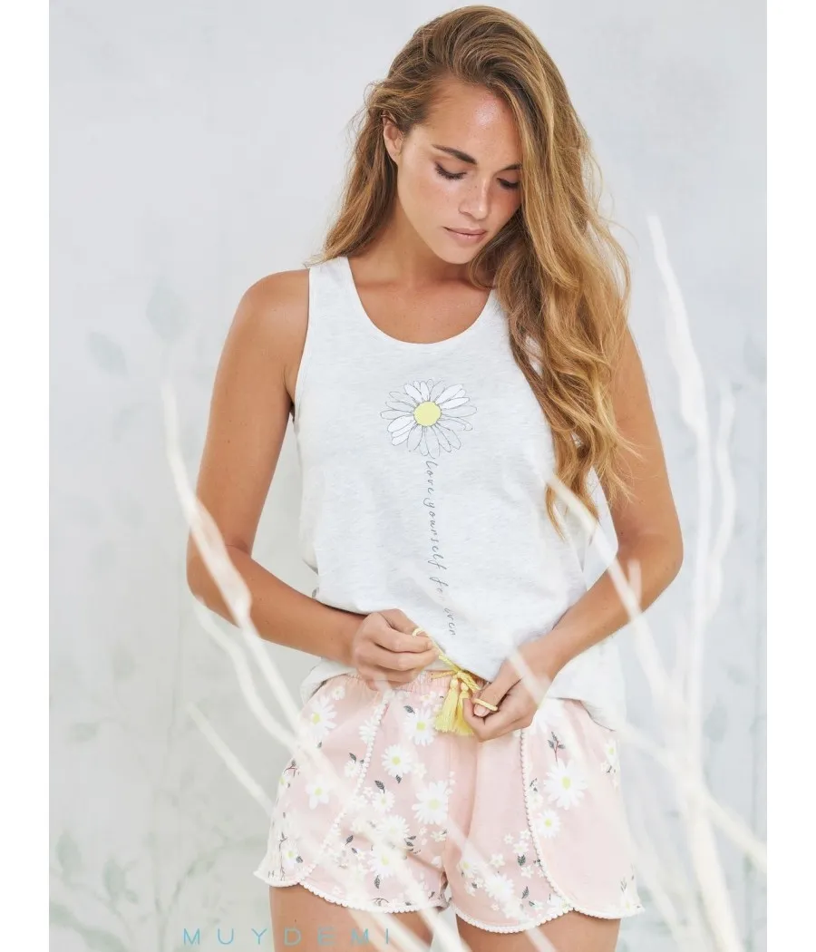 Pijama verano corto mujer Muidemi Dreams lima algodón