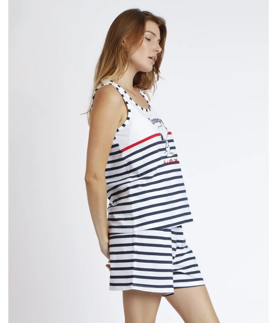Pijama verano mujer Peanuts Snoopy Sail algodón