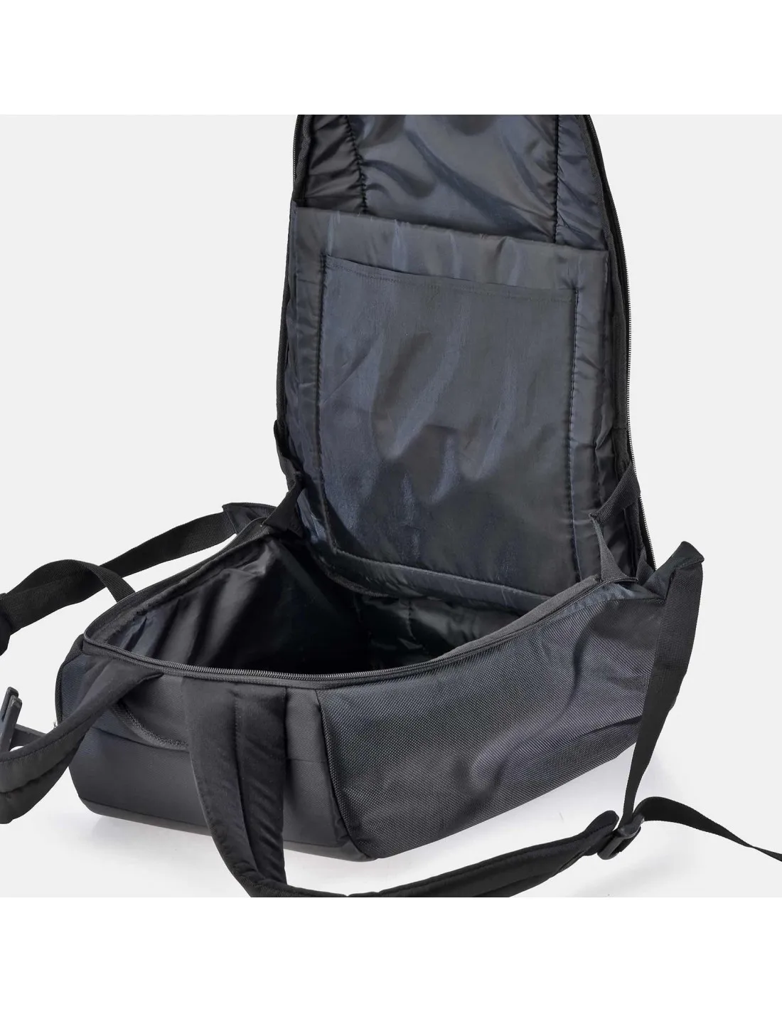 POLICE Mochila semirrígida en Nylon negro acolchado para ordenador