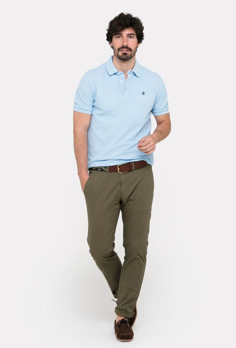 Polo clásico de verano celeste