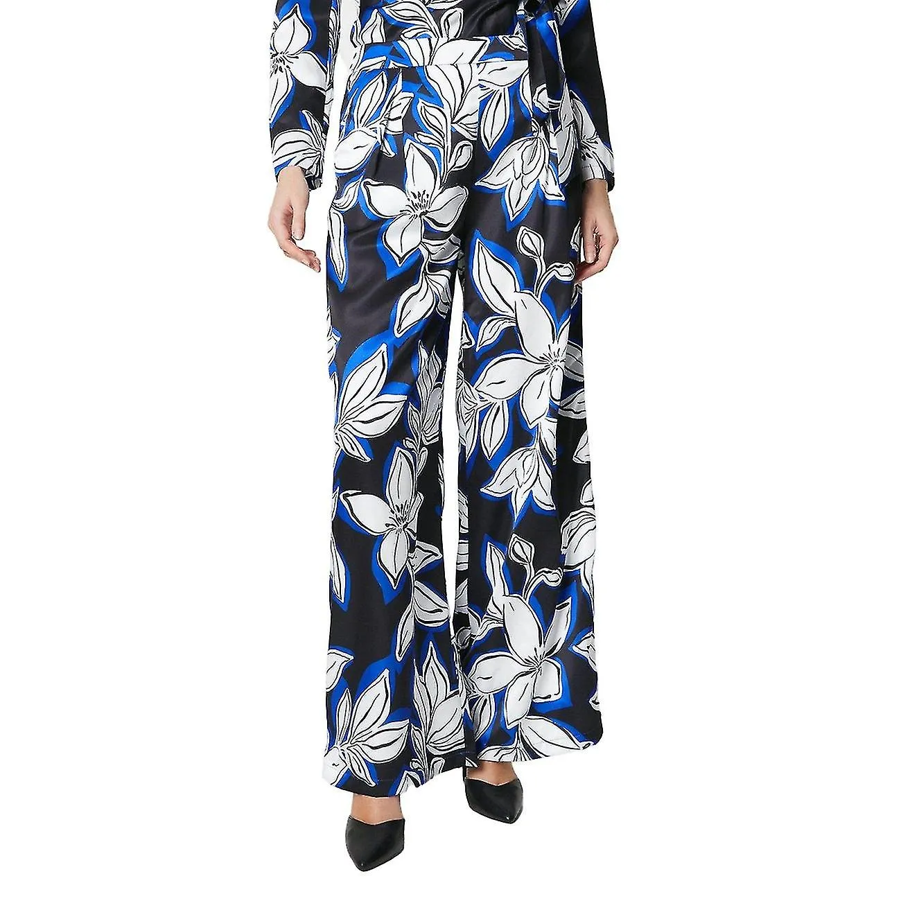 Principios Mujer/Mujer Pantalones Florales de Pierna Ancha