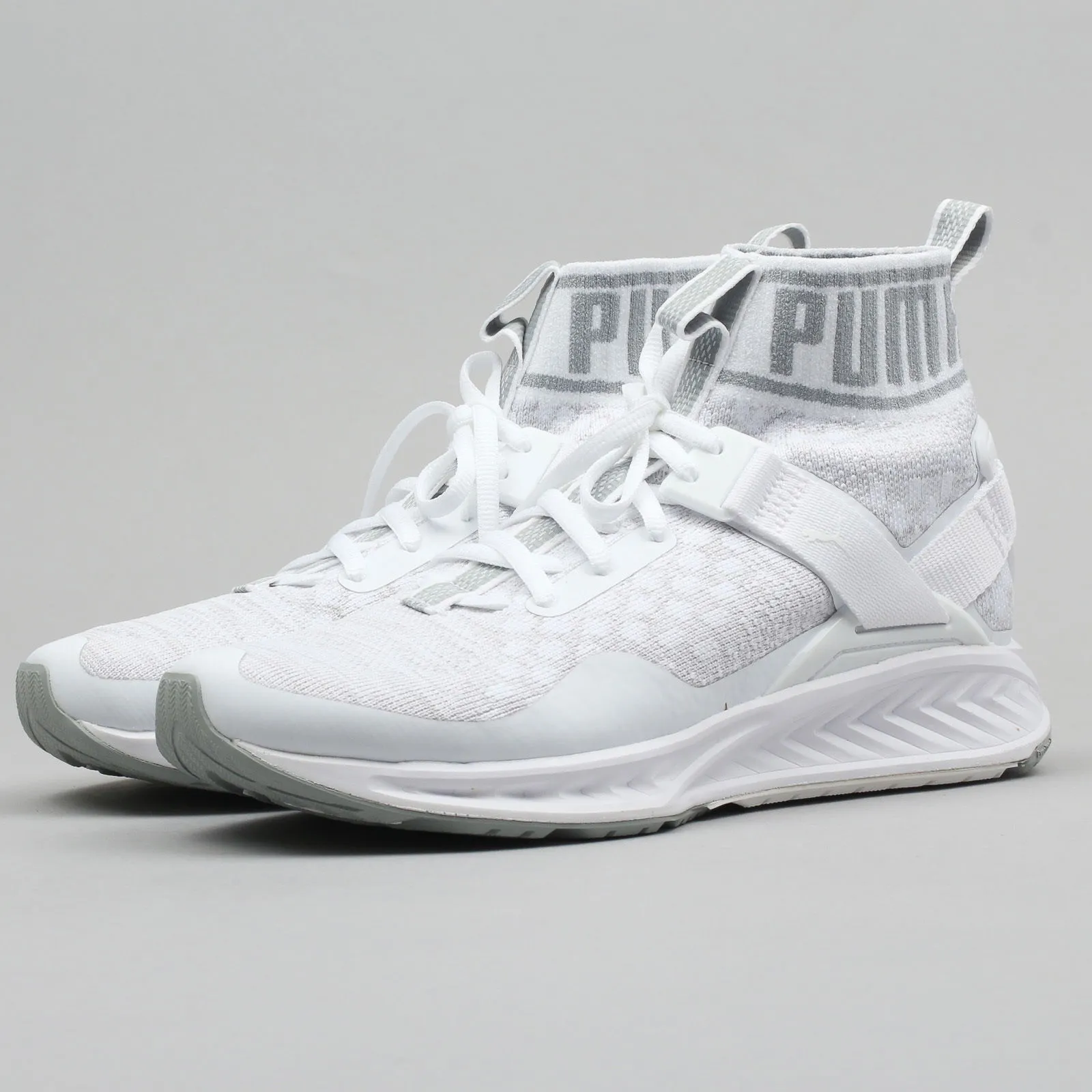 PUMA IGNITE EVOKNIT WHITE  QUARRY  VAPOROUS GRAY