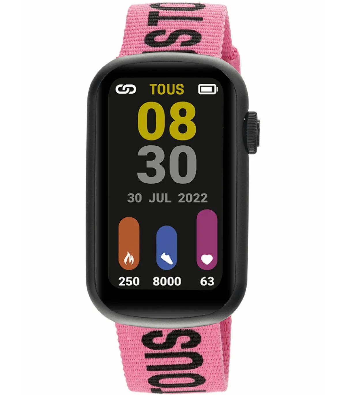 RELOJ TOUS SMARTWATCH MUJER TBAND CORREA INTERCAMBIABLE NYLON/SILICONA ROSA/NEGRO  200351088