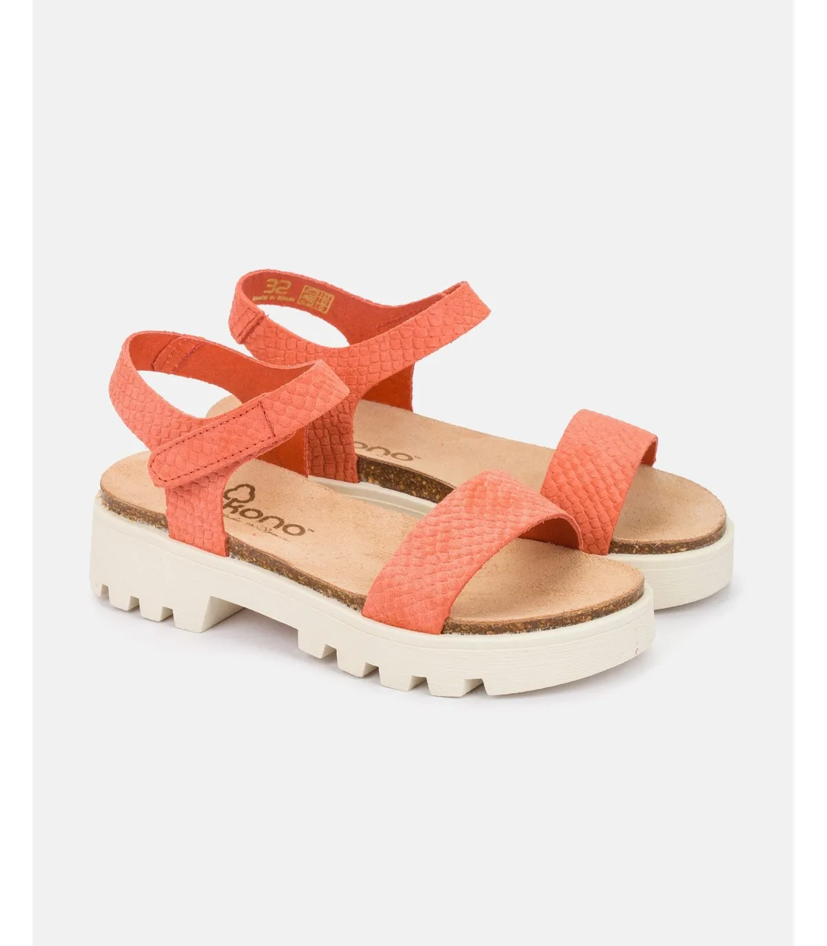 SANDALIA PLANA MANGO013 NARANJA
