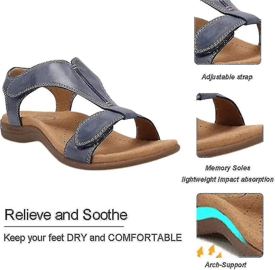 Sandalias ortopédicas cómodas para mujer, sandalias ortopédicas Sursell, sandalias casuales de playa planas