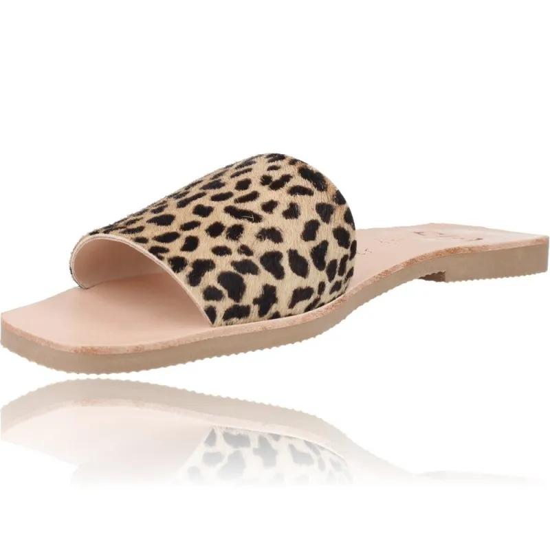 Sandalias Planas para Mujer de Ria Menorca 40402 Melbourne Leopardo