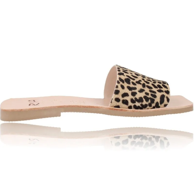 Sandalias Planas para Mujer de Ria Menorca 40402 Melbourne Leopardo