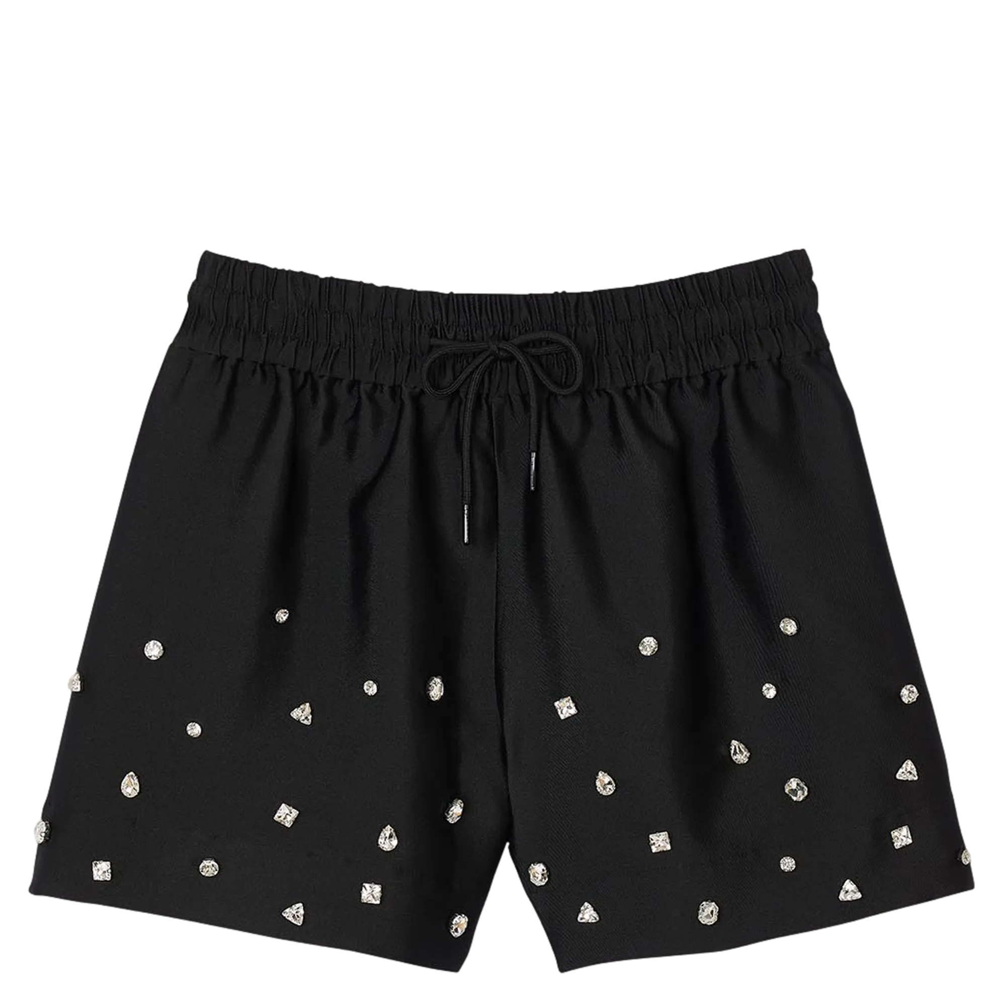 SANDRO Short de talle alta con pedrería. en negro