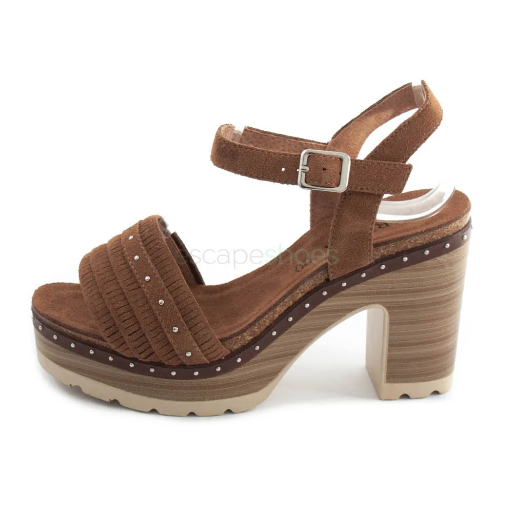 Sandálias CARMELA Salto Alto Suede Castanho
