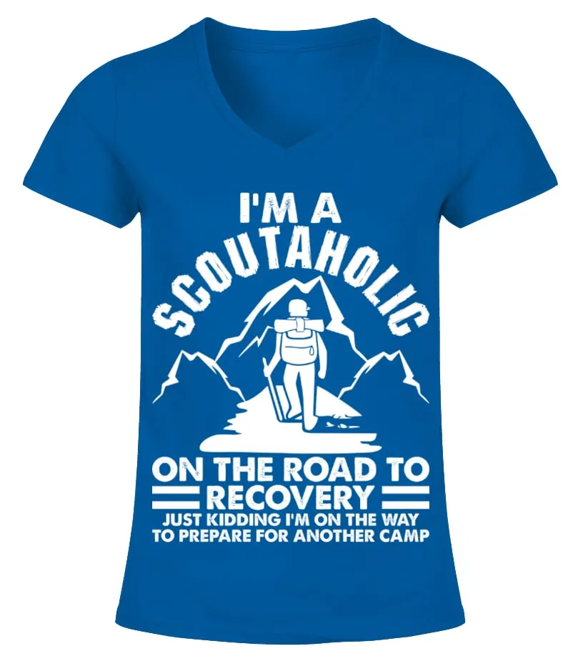 Scoutaholic On The Road To Recovery Another Camp T Shirt Camiseta cuello pico Mujer