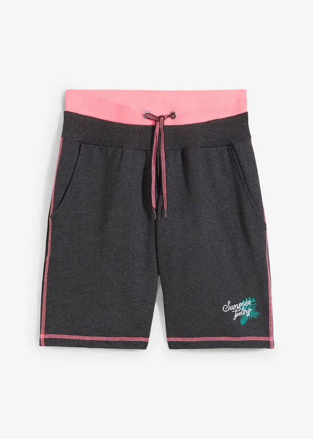 Shorts de verano de punto Antracita jaspeado
