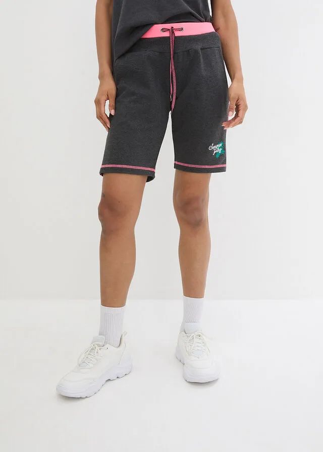 Shorts de verano de punto Antracita jaspeado