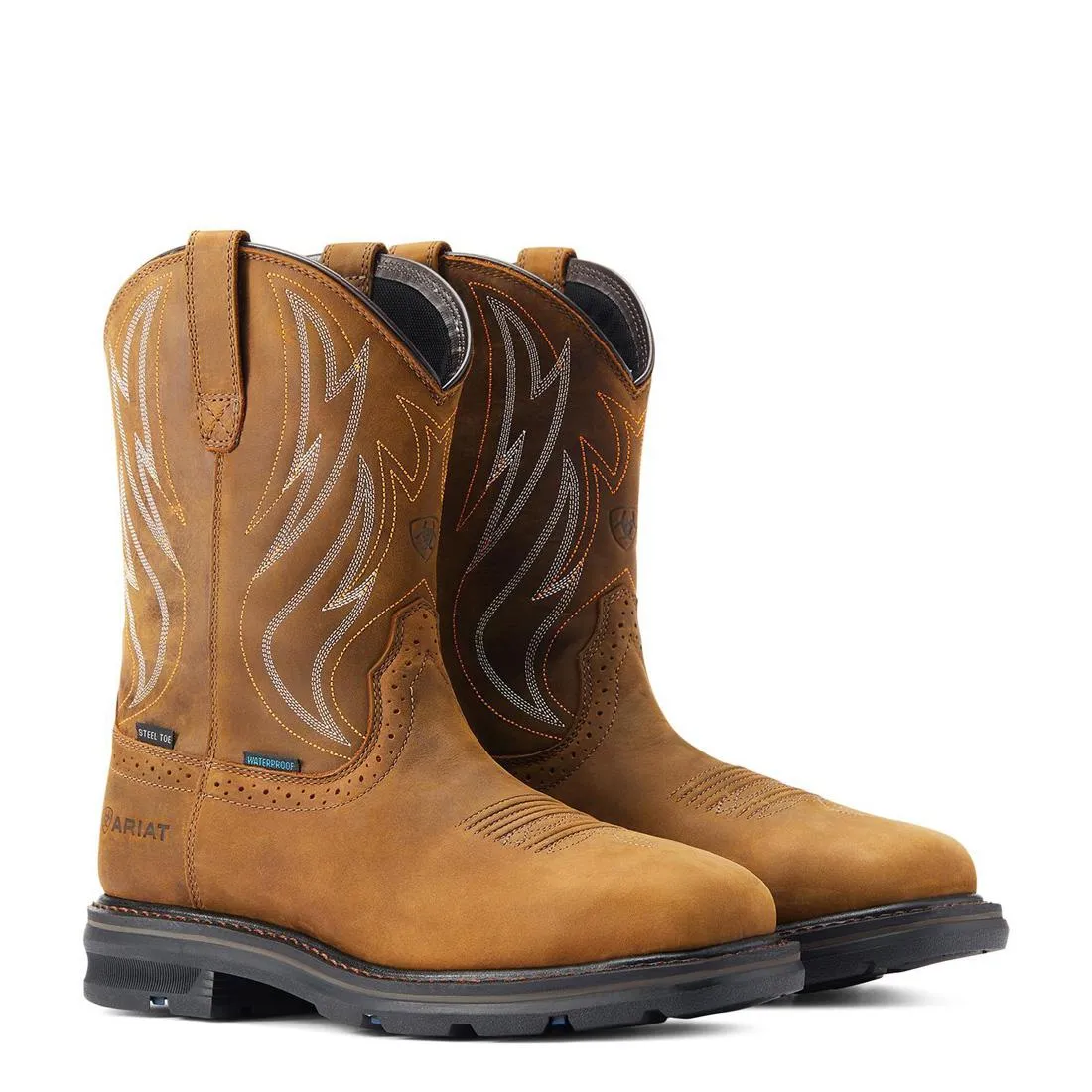 SIERRA SHOCK SHIELD STEELTOE WATERPROOF WORK BOOT DISTRESSED BROWN