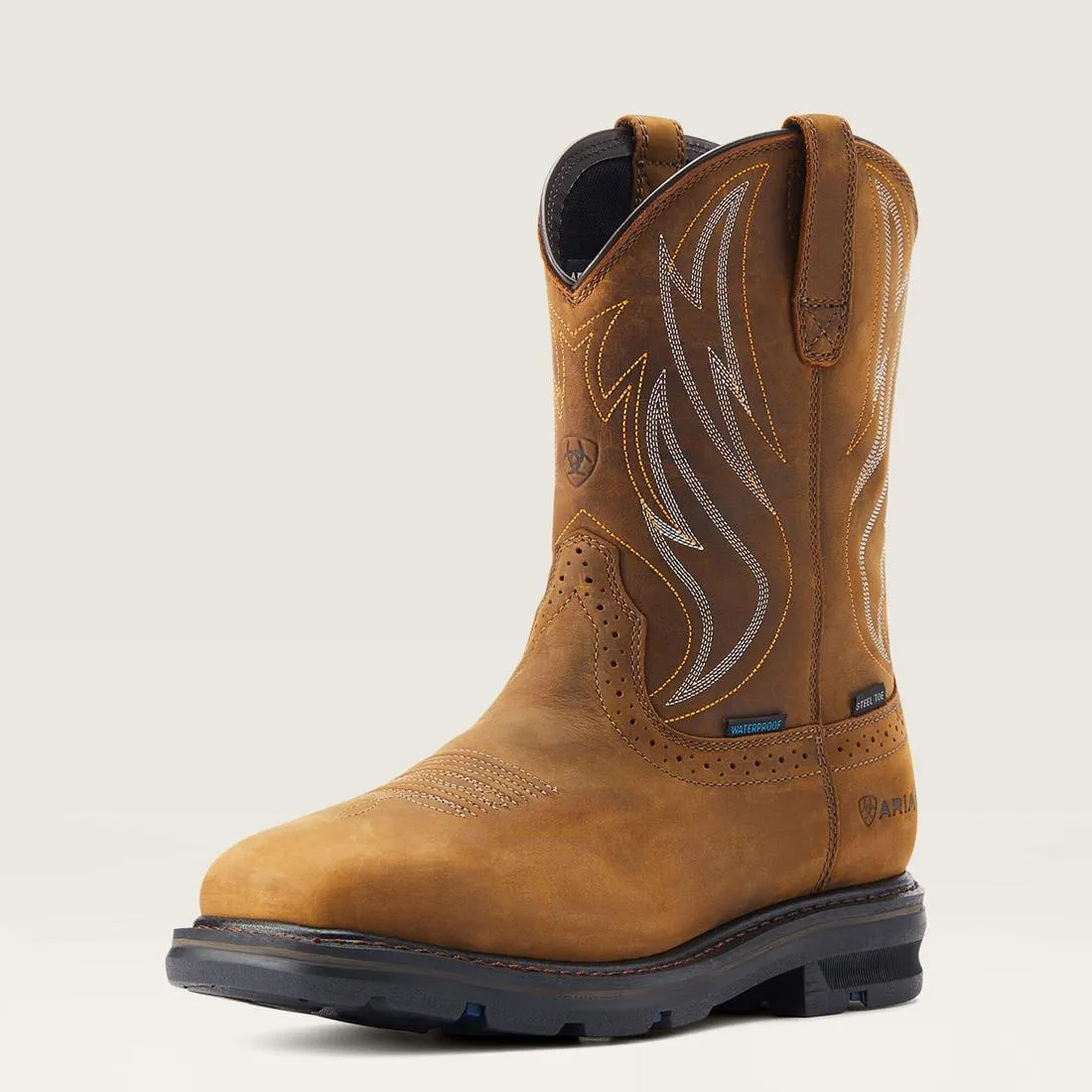 SIERRA SHOCK SHIELD STEELTOE WATERPROOF WORK BOOT DISTRESSED BROWN
