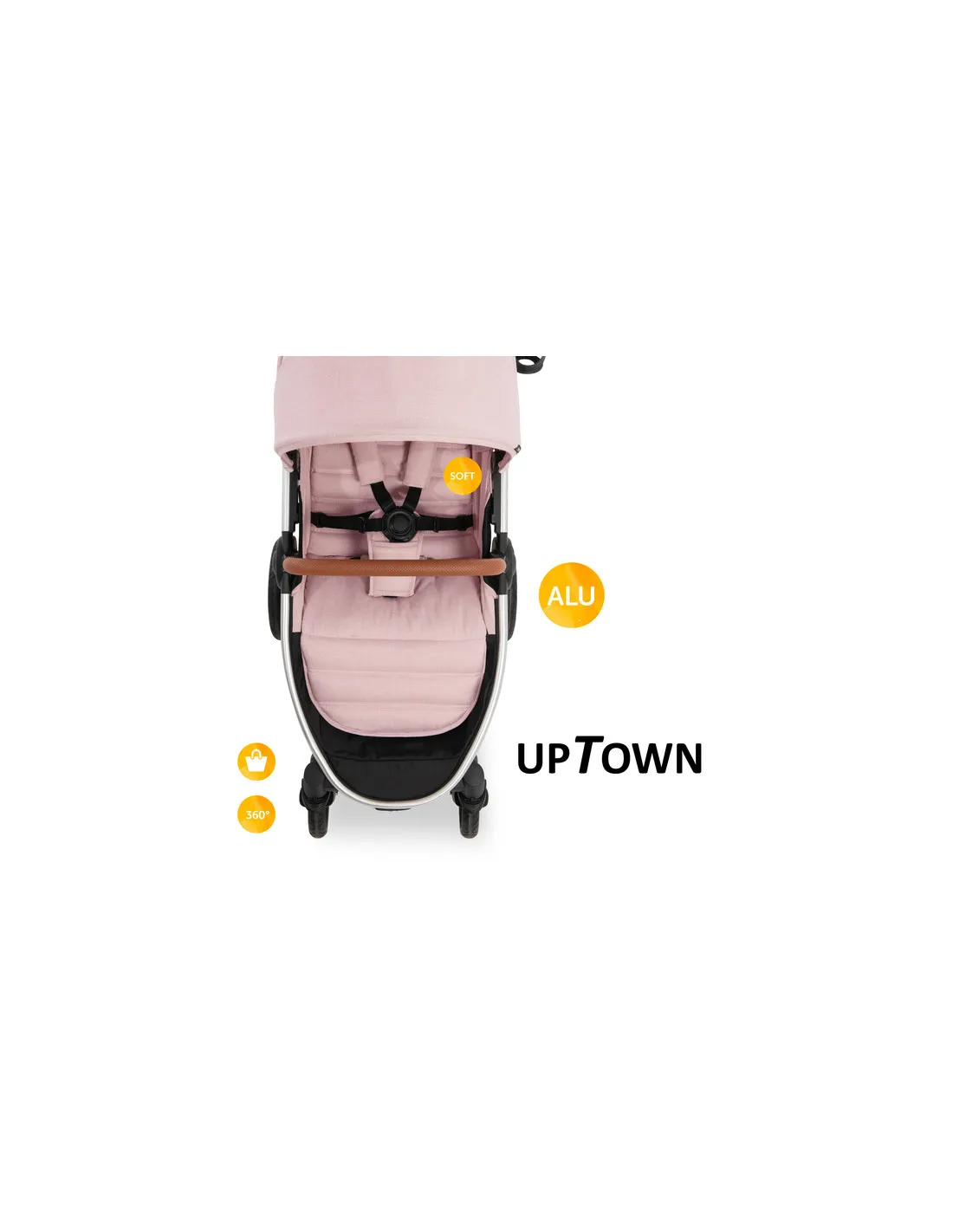 Silla de paseo Uptown rosa de Hauck elegante todoterreno