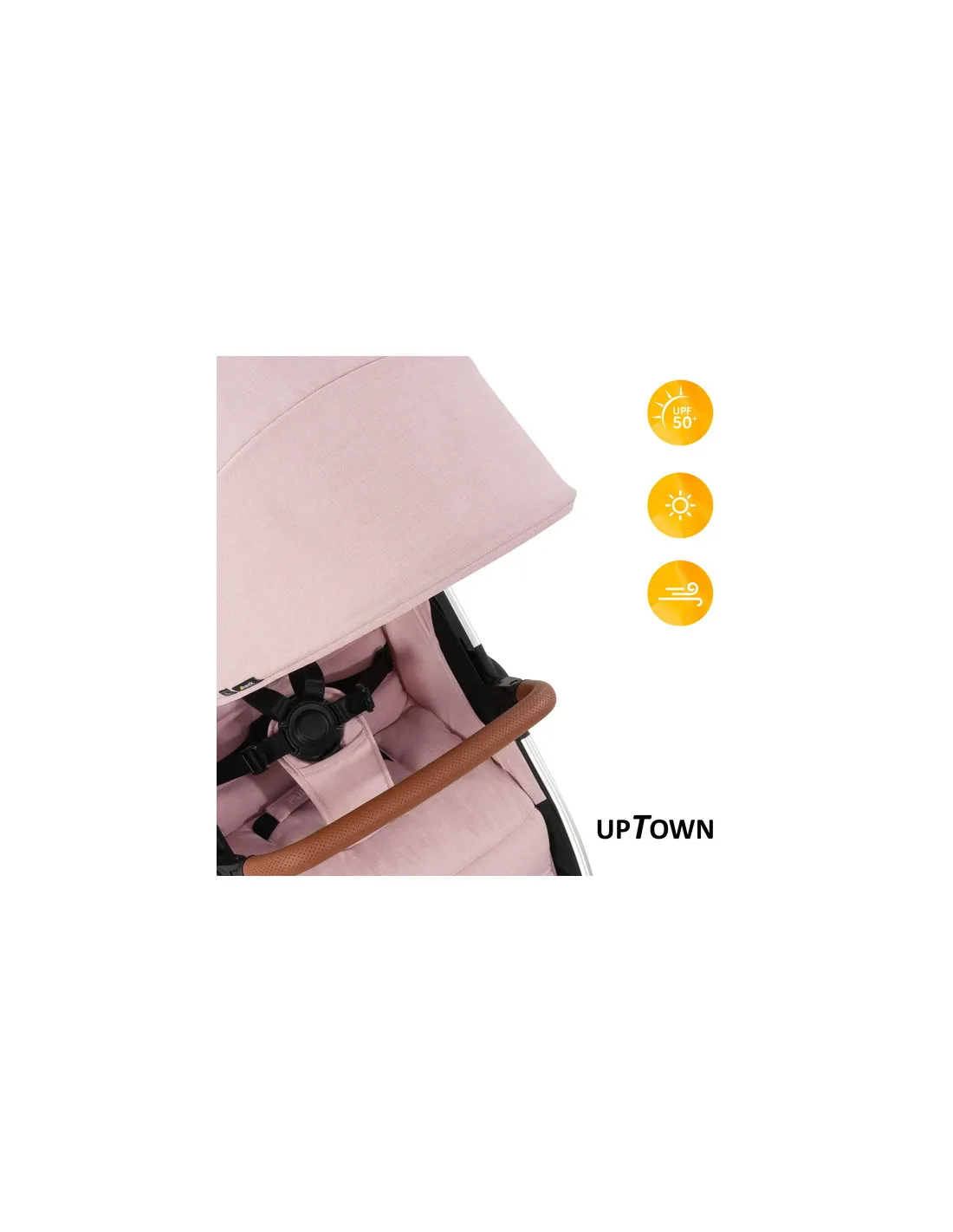 Silla de paseo Uptown rosa de Hauck elegante todoterreno