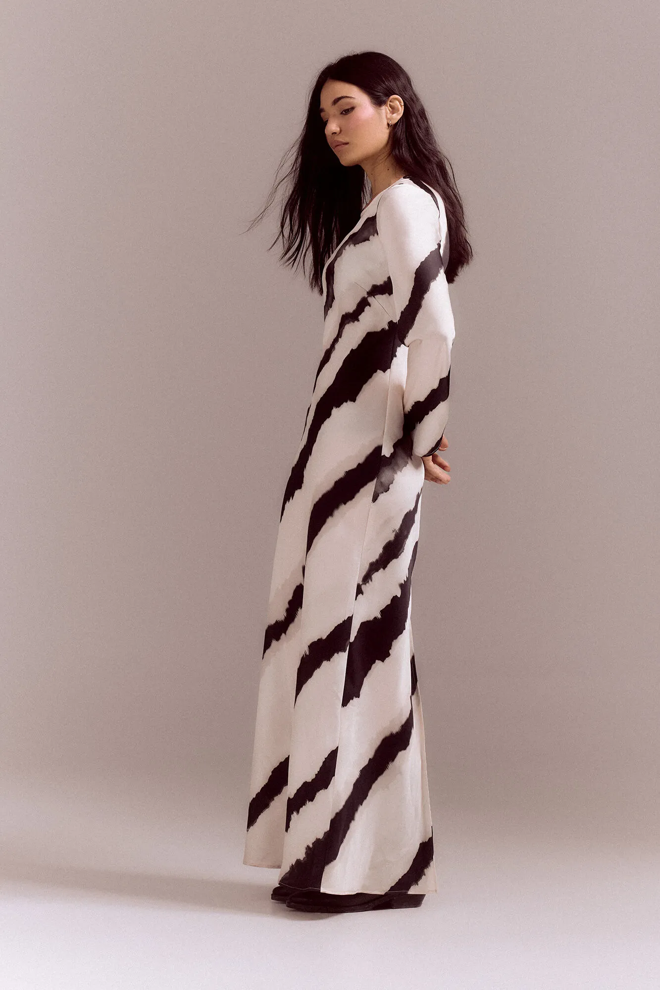 Slowlove Vestido recto rayas tie dye