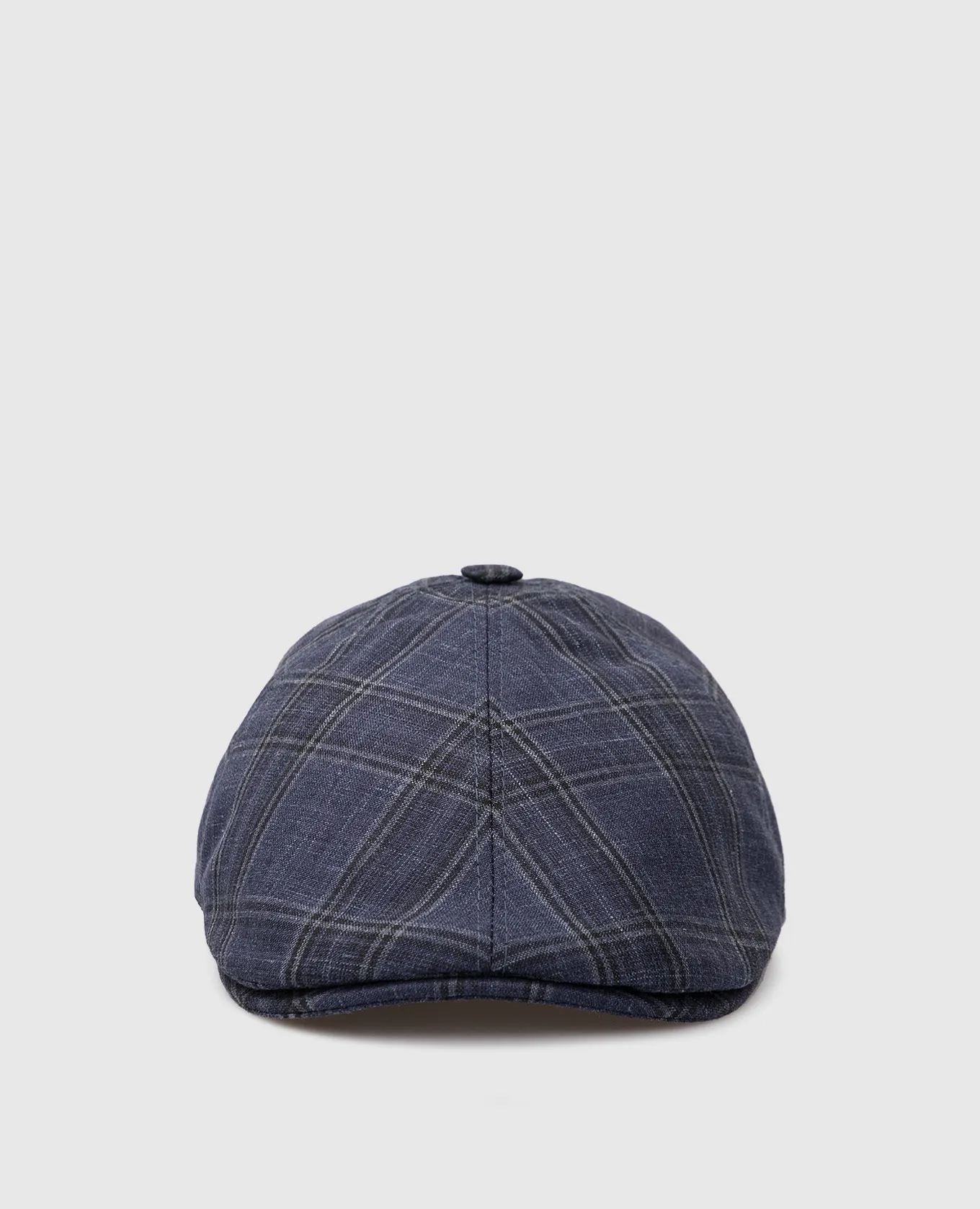 Stefano Ricci Checked wool, silk and linen baby cap