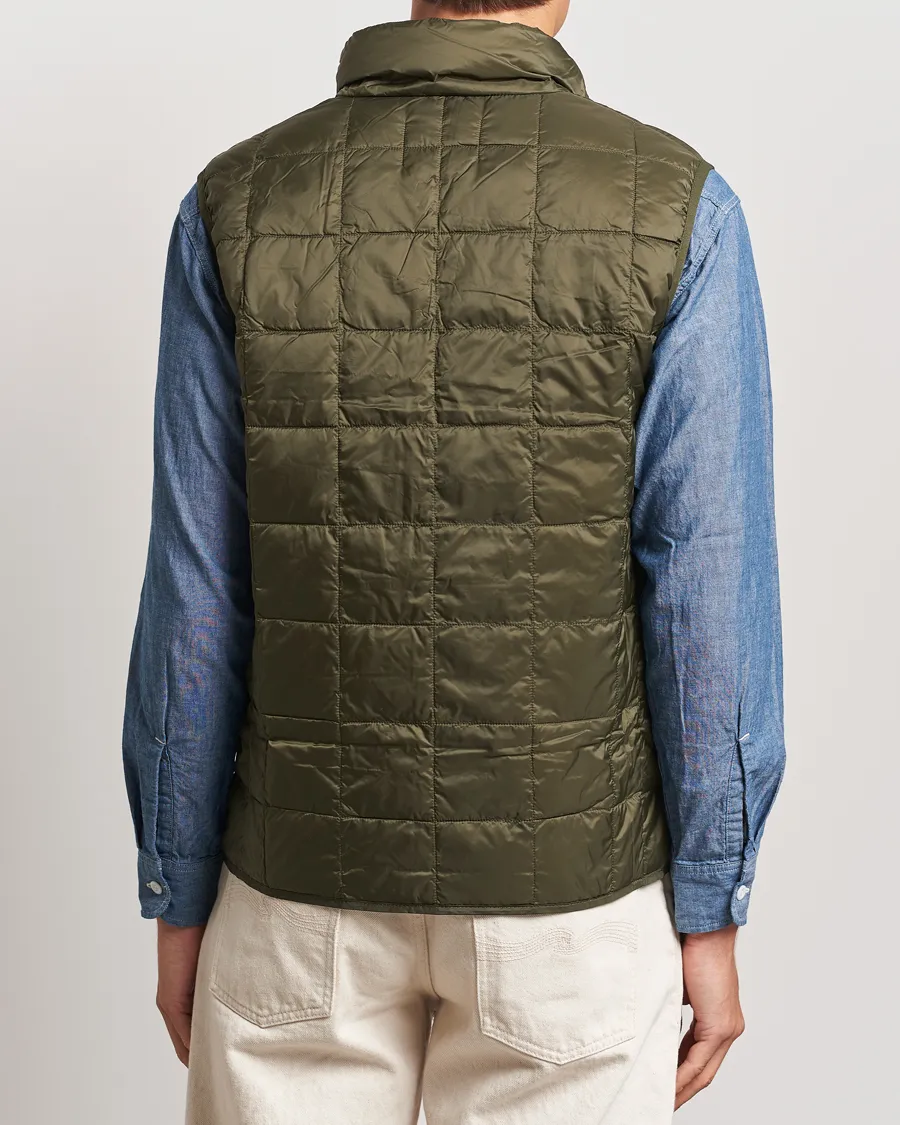 TAION High Neck Full Zip Lightweight Down Vest Dark Olive