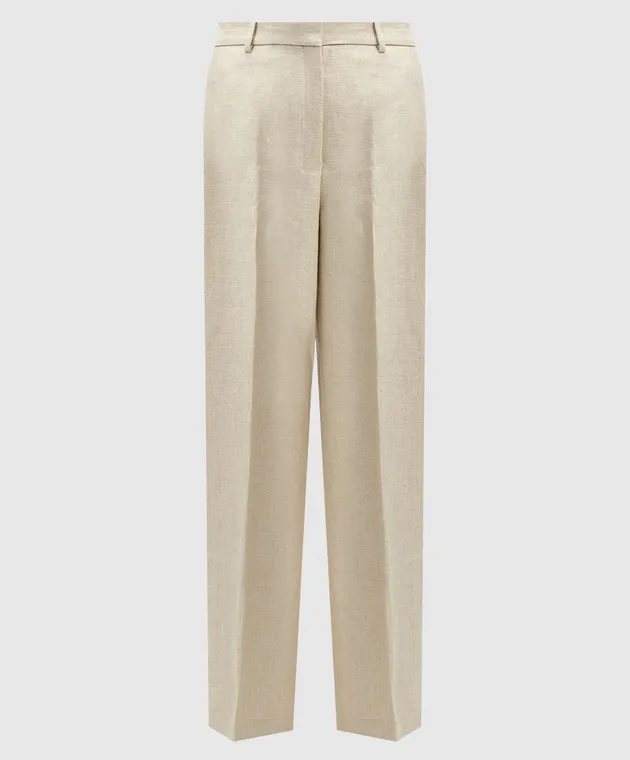 Theory Beige straight pants made of linen