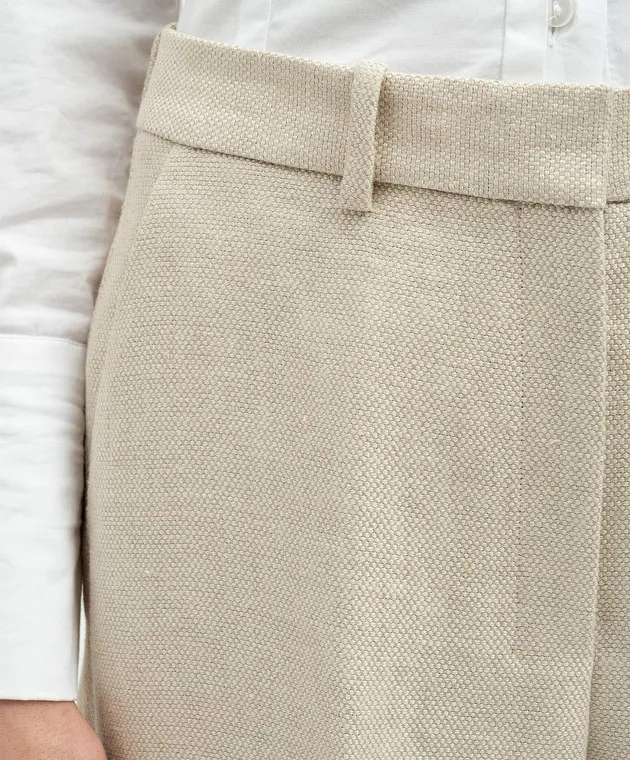Theory Beige straight pants made of linen