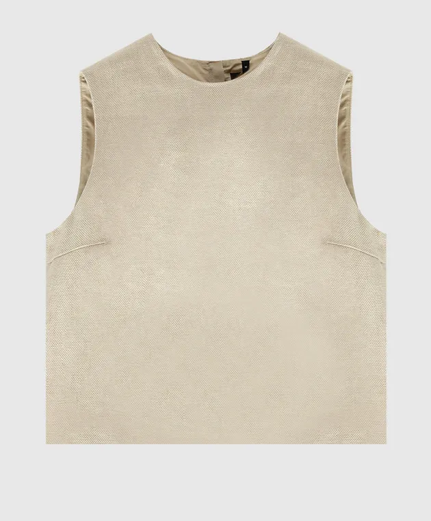 Theory Shell beige linen top