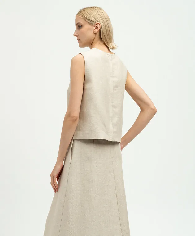 Theory Shell beige linen top