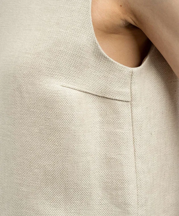 Theory Shell beige linen top