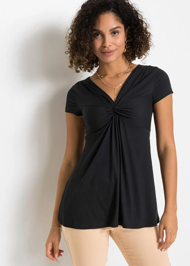 Top anudado de verano Negro