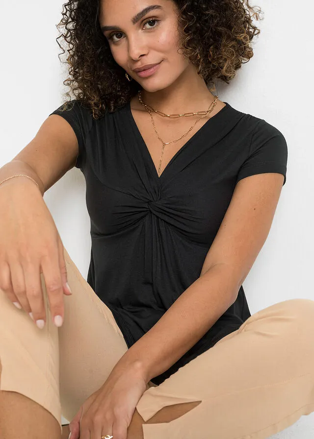 Top anudado de verano Negro
