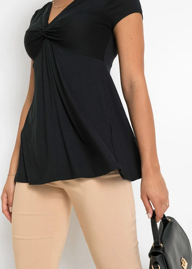 Top anudado de verano Negro