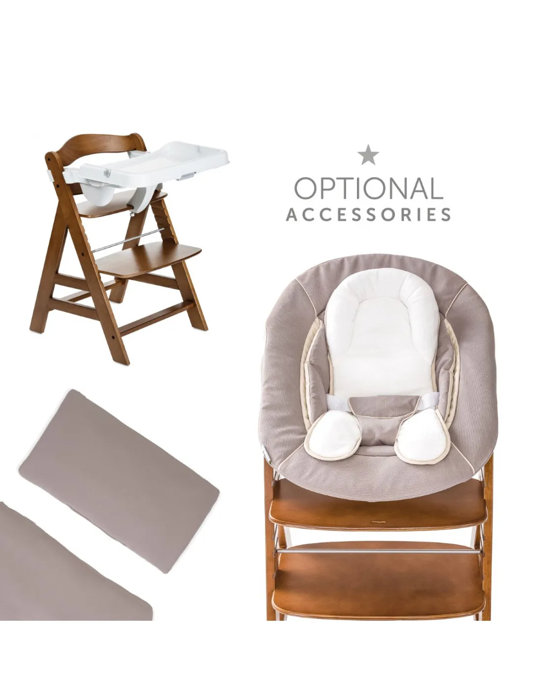Trona bebé Hauck alpha plus walnut