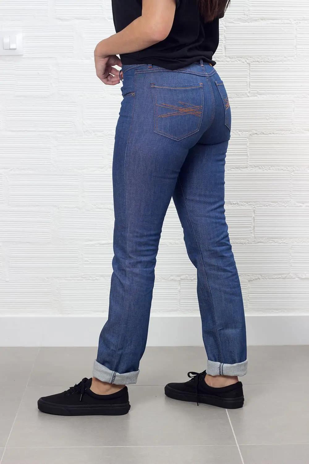 Vaqueros slim fit mujer índigo de algodón orgánico