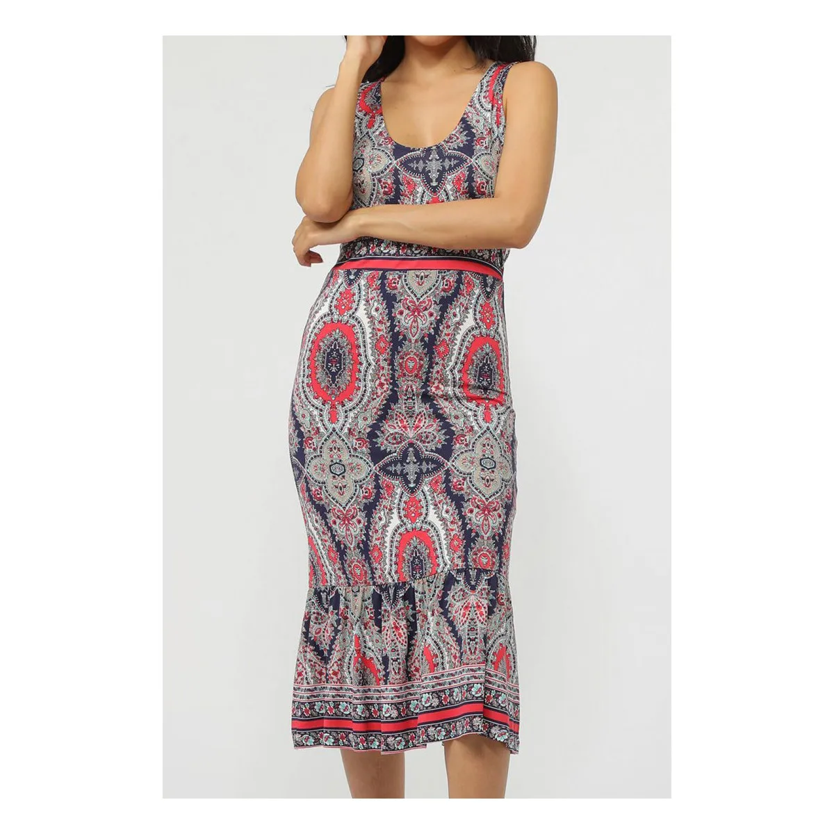 Vestido largo de verano azul Paisley