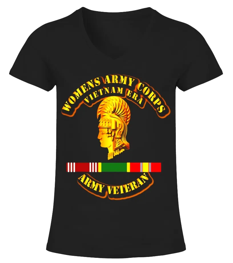 WOMENS ARMY CORPS VIETNAM ERA  ARMY VETERAN TSHIRT  LIMITED EDITION CAMISETA CUELLO PICO MUJER