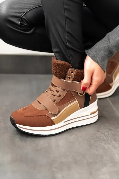 Zapatillas altas cálidas, marrón