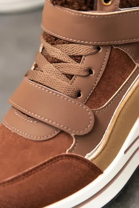 Zapatillas altas cálidas, marrón
