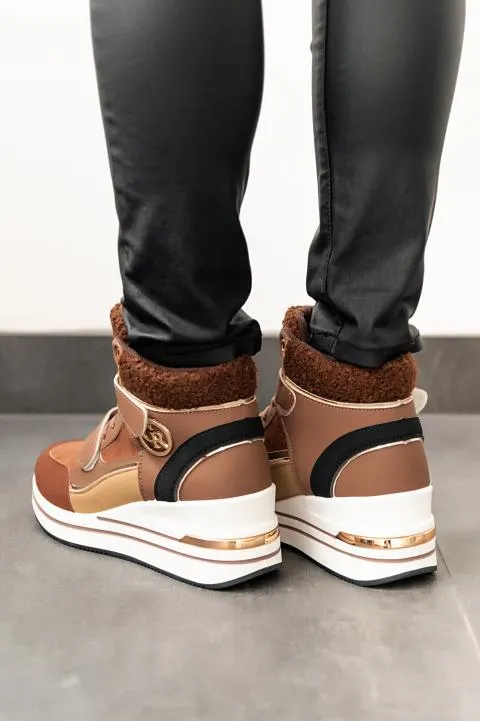 Zapatillas altas cálidas, marrón
