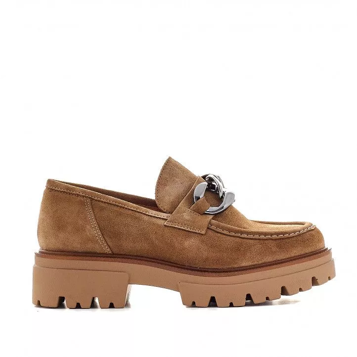 Zapatos plataforma Redlove brigitta de piel marrones con plataforma y detalle metálico