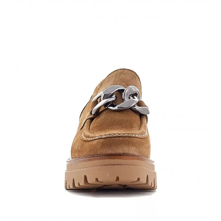 Zapatos plataforma Redlove brigitta de piel marrones con plataforma y detalle metálico