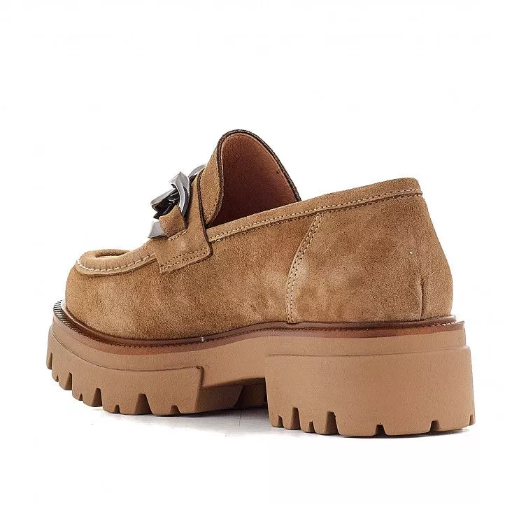 Zapatos plataforma Redlove brigitta de piel marrones con plataforma y detalle metálico