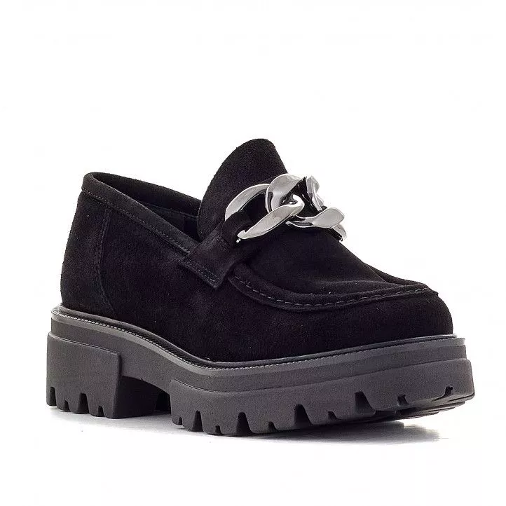 Zapatos plataforma Redlove brigitta de piel negros con plataforma y detalle metálico