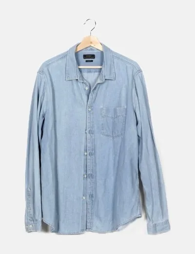 Zara Sobrecamisa denim azul
