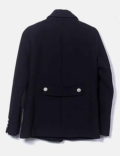 Zara Tranca negra doble botones dorados